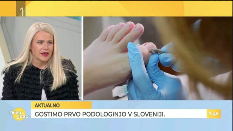 Tina Jordan, prva diplomirana podologinja v Sloveniji, v oddaji Dobro jutro na TV Slovenija