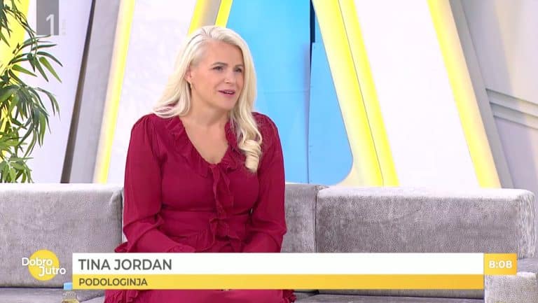 Podologinja Tina Jordan v oddaji Dobro jutro na TV Slovenija